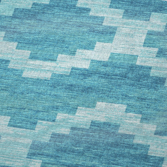 50" X 70" Turquoise And Aqua Geometric Plush Throw Blanket