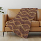 50" X 70" Rust And Gold Geometric Polyester Woven Plush Throw Blanket