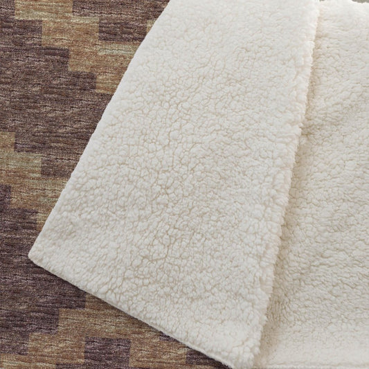 50" X 70" Rust And Gold Geometric Plush Throw Blanket