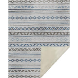 50" X 70" Gray Blue And Ivory Microfiber Geometric Plush Throw Blanket
