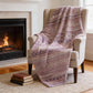 50" X 70" Pink Gray And Ivory Geometric Microfiber Plush Throw Blanket