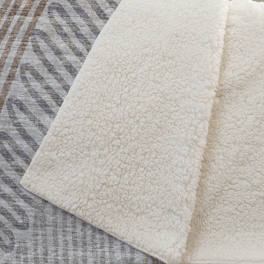 50" X 70" Coffee And Gray Abstract Polyester Woven Plush Throw Blanket