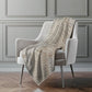 50" X 70" Coffee And Gray Abstract Polyester Woven Plush Throw Blanket
