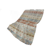 50" X 70" Desert Sand Rust And Ivory Geometric Polyester Woven Plush Throw Blanket