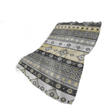 50" X 70" Gray Black And Gold Geometric Polyester Woven Plush Throw Blanket