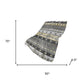 50" X 70" Gray Black And Gold Geometric Polyester Woven Plush Throw Blanket