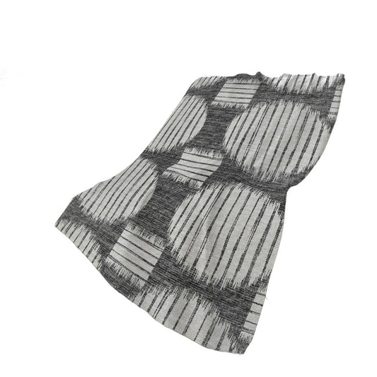 50" X 70" Gray And Ivory Geometric Polyester Woven Plush Throw Blanket