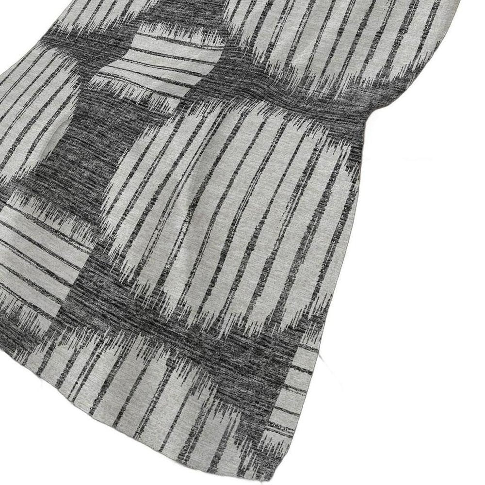 50" X 70" Gray And Ivory Geometric Polyester Woven Plush Throw Blanket