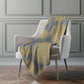 50" X 70" Gray And Gold Geometric Polyester Woven Plush Throw Blanket