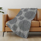 50" X 70" Charcoal And Gray Geometric Polyester Woven Plush Throw Blanket
