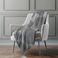 50" X 70" Charcoal And Gray Geometric Polyester Woven Plush Throw Blanket
