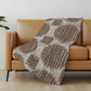 50" X 70" Brown And Beige Geometric Polyester Woven Plush Throw Blanket