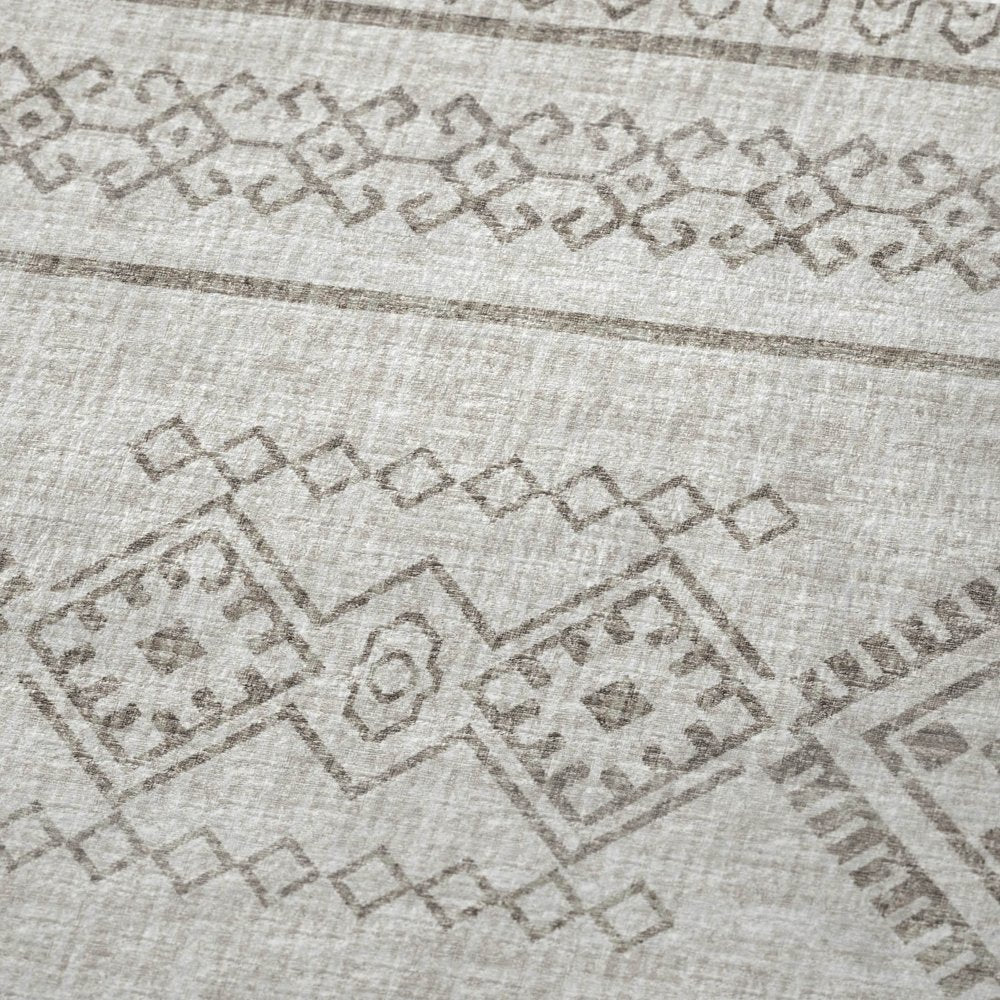 50" X 70" Taupe And Ivory Geometric Polyester Woven Plush Throw Blanket