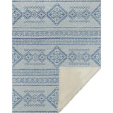 50" X 70" Blue And Light Blue Geometric Microfiber Plush Throw Blanket