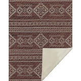 50" X 70" Rust And Ivory Geometric Microfiber Plush Throw Blanket