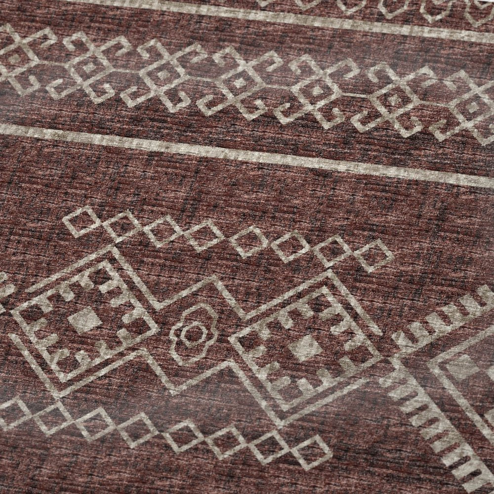 50" X 70" Rust And Ivory Geometric Polyester Woven Plush Throw Blanket