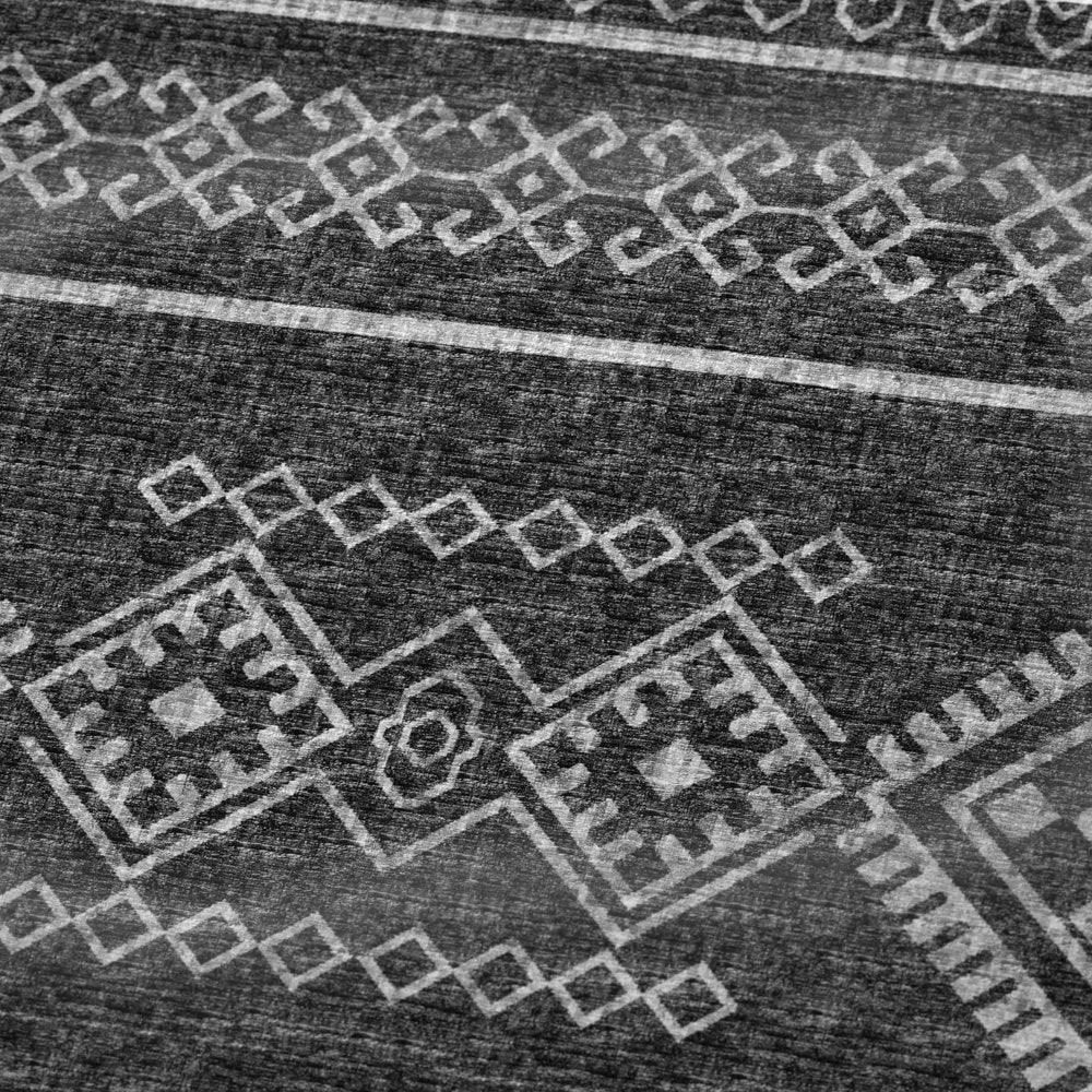 50" X 70" Gray And Charcoal Geometric Polyester Woven Plush Throw Blanket