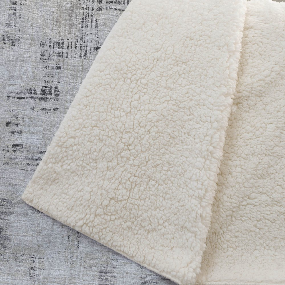 50" X 70" Taupe And Ivory Abstract Polyester Woven Plush Throw Blanket