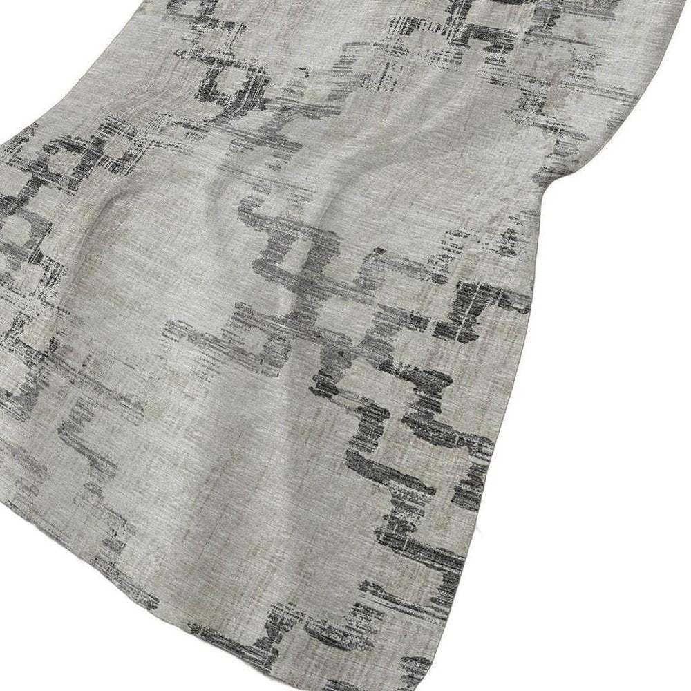50" X 70" Taupe And Ivory Abstract Polyester Woven Plush Throw Blanket