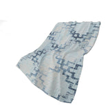 50" X 70" Blue And Ivory Abstract Polyester Woven Plush Throw Blanket
