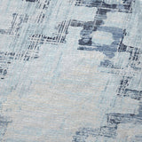 50" X 70" Blue And Ivory Abstract Plush Throw Blanket