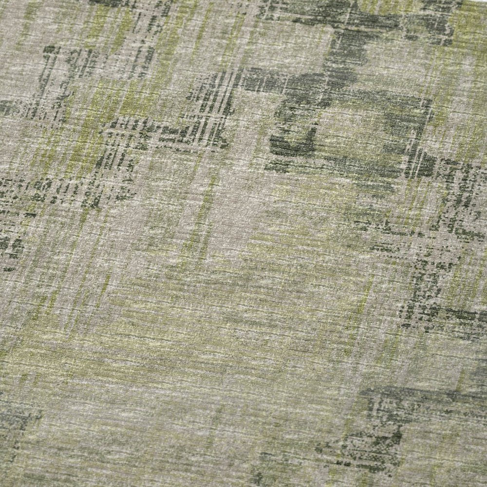 50" X 70" Green And Beige Abstract Polyester Woven Plush Throw Blanket