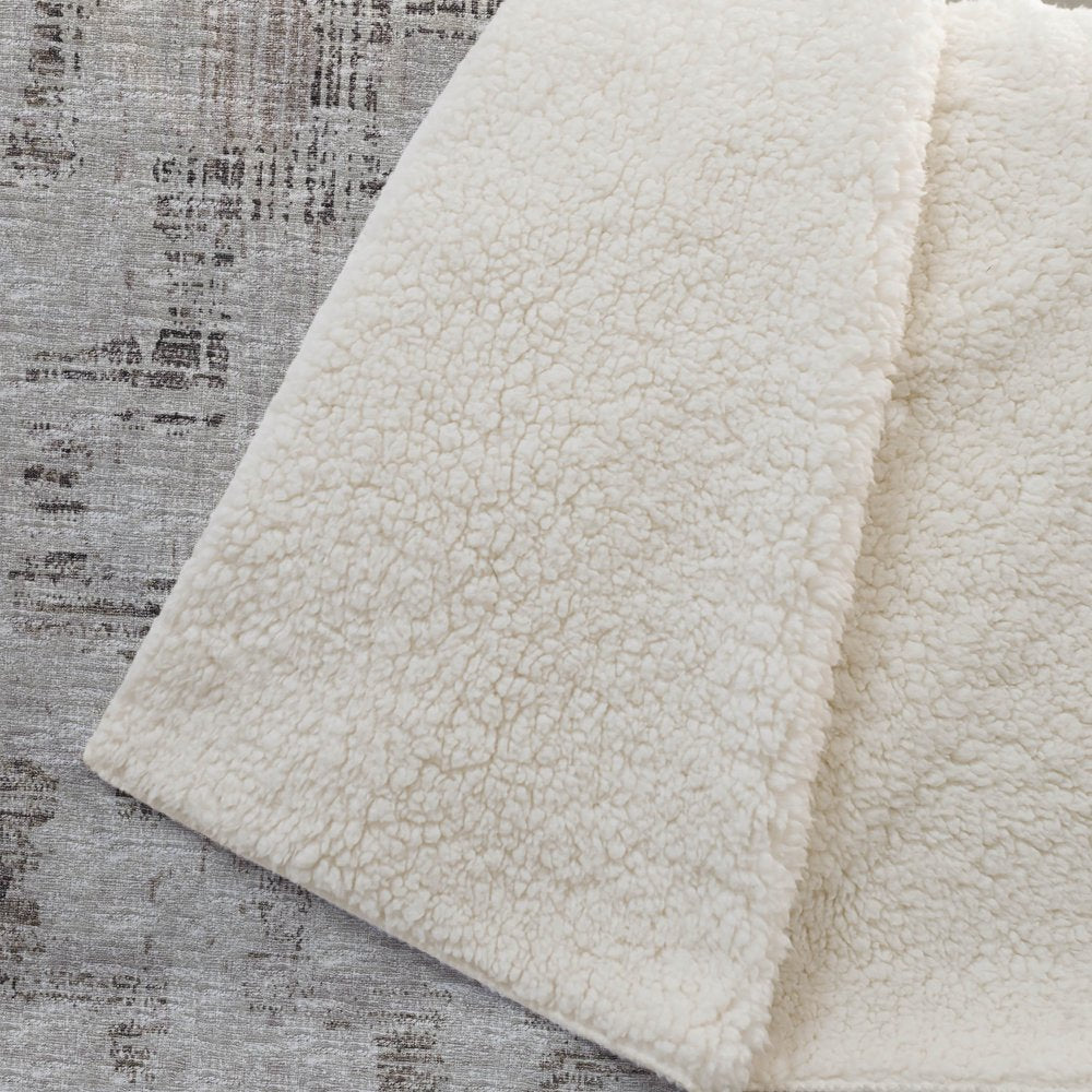 50" X 70" Chocolate And Taupe Abstract Polyester Woven Plush Throw Blanket