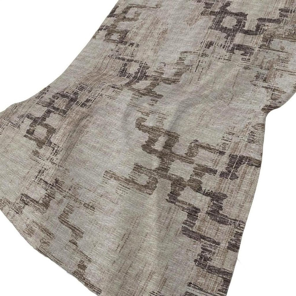 50" X 70" Chocolate And Taupe Abstract Polyester Woven Plush Throw Blanket