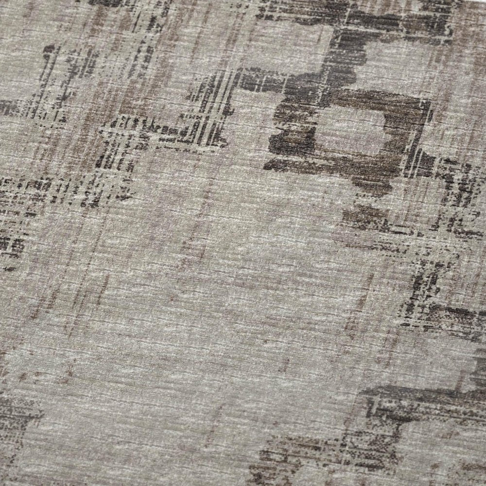 50" X 70" Chocolate And Taupe Abstract Polyester Woven Plush Throw Blanket