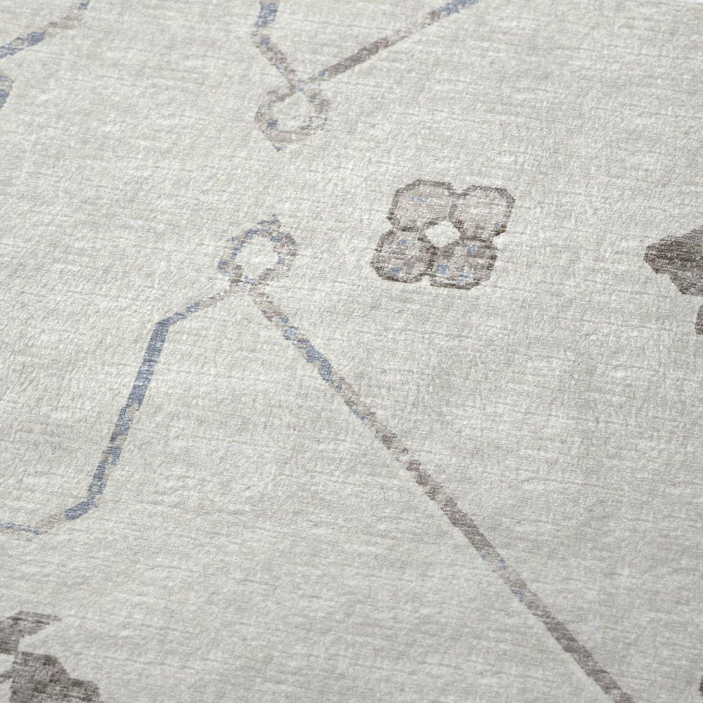 50" X 70" Taupe And Ivory Floral Polyester Woven Plush Throw Blanket