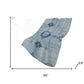 50" X 70" Blue And Light Blue Floral Polyester Woven Plush Throw Blanket