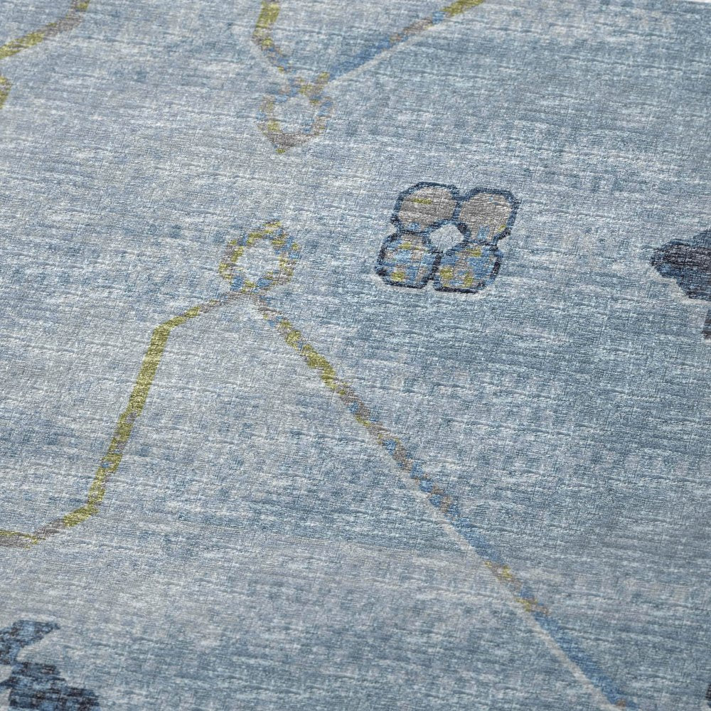 50" X 70" Blue And Light Blue Floral Polyester Woven Plush Throw Blanket