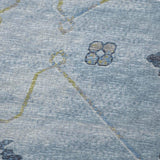 50" X 70" Blue And Light Blue Floral Polyester Woven Plush Throw Blanket