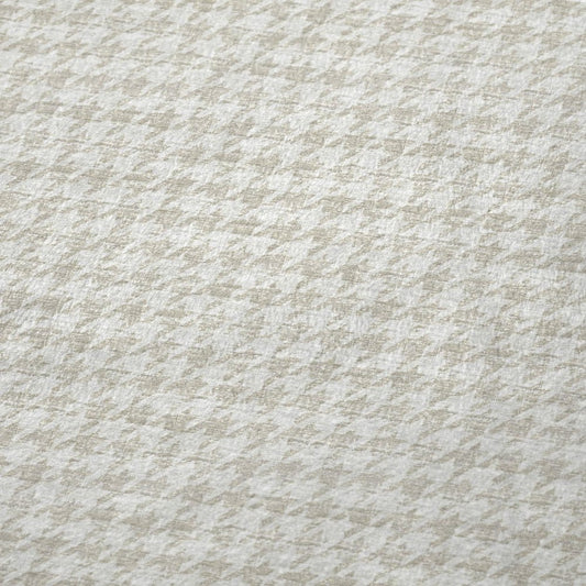 50" X 70" Linen And Ivory Microfiber Houndstooth Plush Throw Blanket