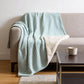 50" X 70" Aqua And White Houndstooth Microfiber Plush Throw Blanket