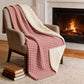 50" X 70" Red And White Houndstooth Microfiber Plush Throw Blanket