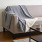 50" X 70" Navy Blue And White Houndstooth Microfiber Plush Throw Blanket