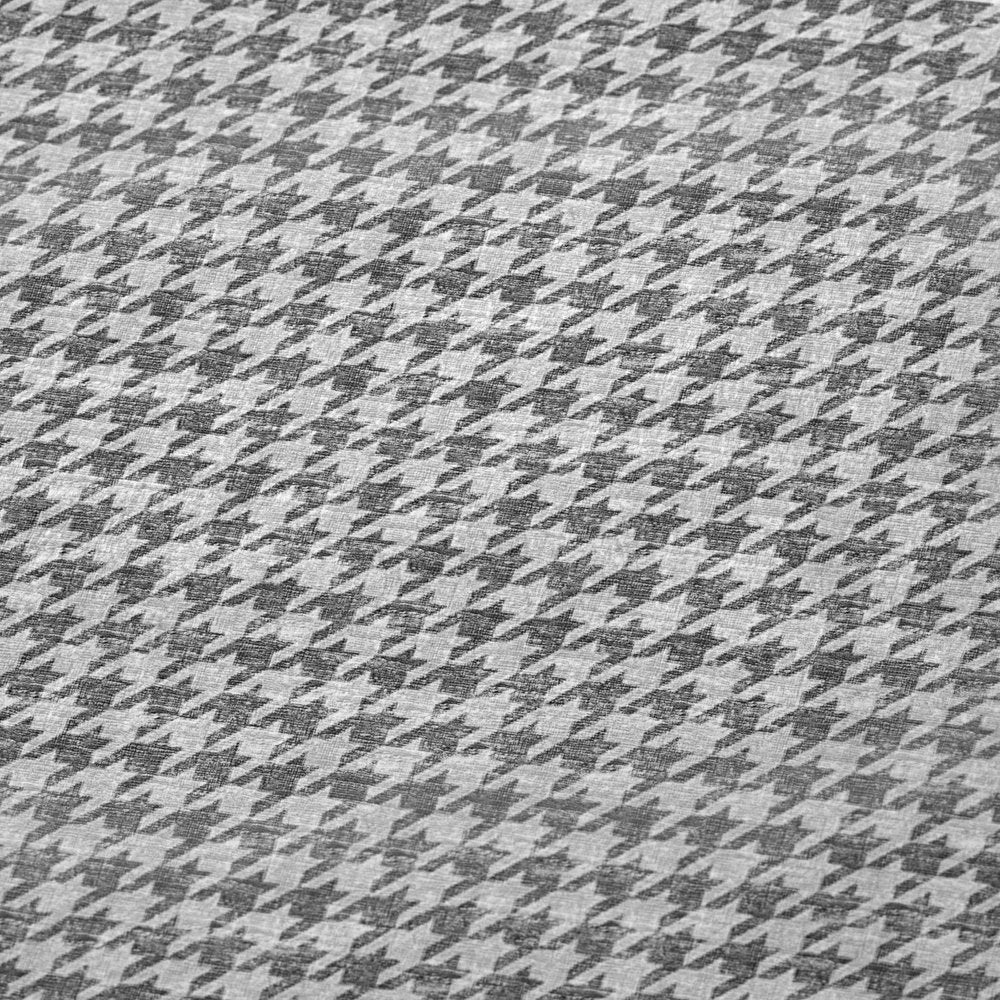 50" X 70" Gray And Light Gray Houndstooth Polyester Woven Plush Throw Blanket