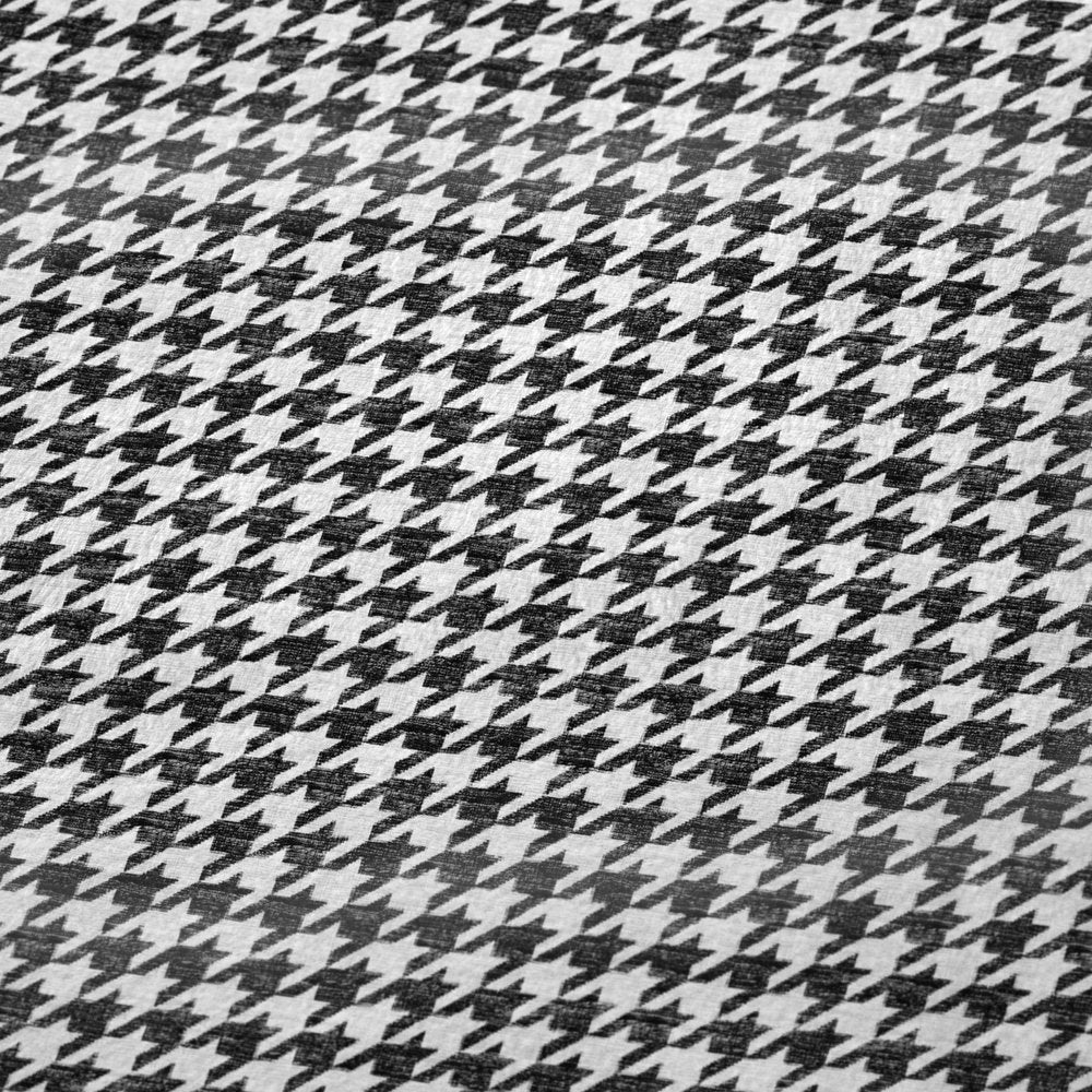 50" X 70" Black And White Houndstooth Polyester Woven Plush Throw Blanket