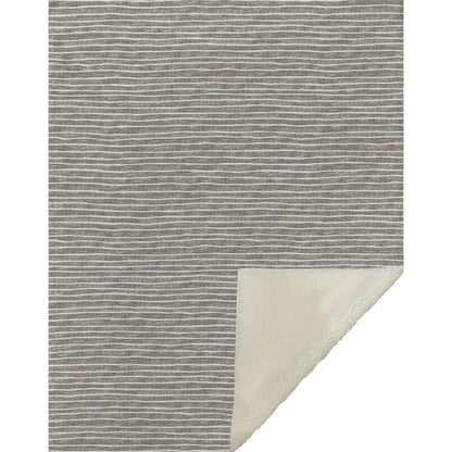 50" X 70" Taupe And Ivory Striped Microfiber Plush Throw Blanket