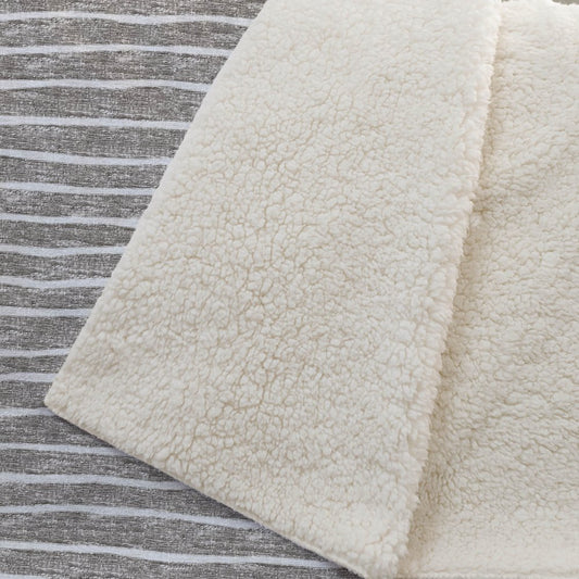 50" X 70" Taupe And Ivory Striped Microfiber Plush Throw Blanket