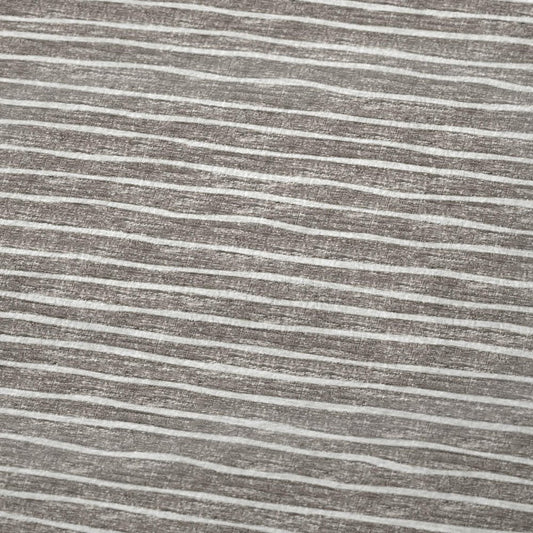 50" X 70" Taupe And Ivory Microfiber Striped Plush Throw Blanket