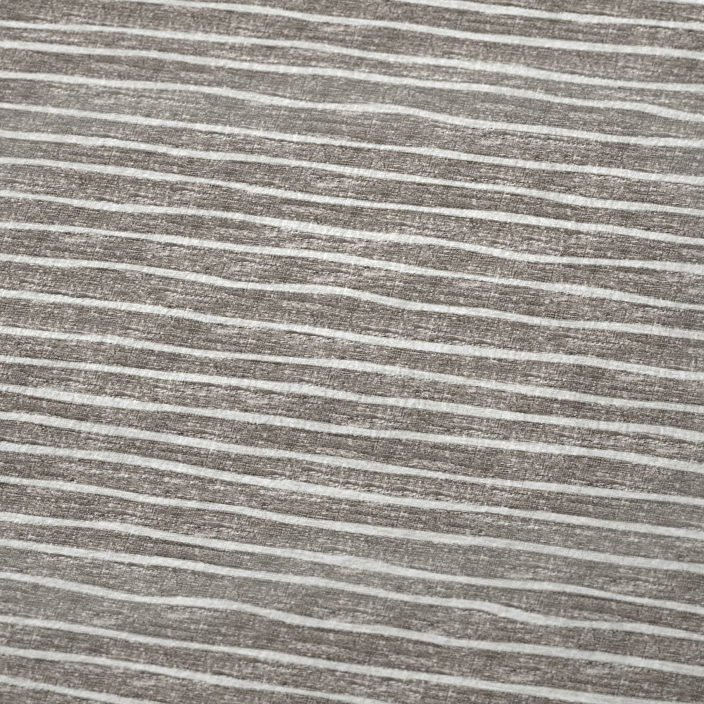 50" X 70" Taupe And Ivory Striped Polyester Woven Plush Throw Blanket