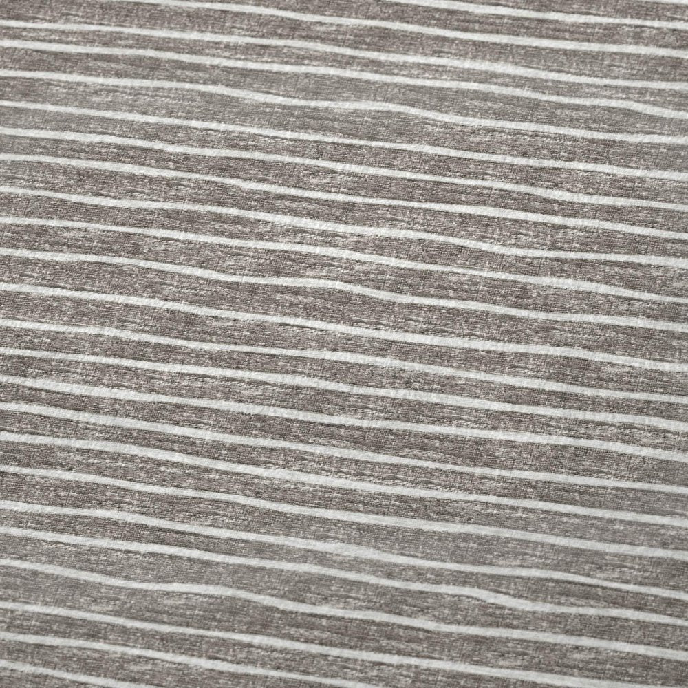 50" X 70" Taupe And Ivory Striped Microfiber Plush Throw Blanket