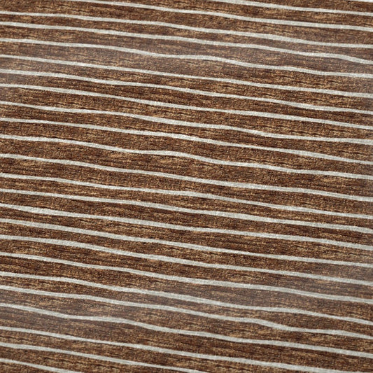 50" X 70" Rust And Beige Striped Plush Throw Blanket
