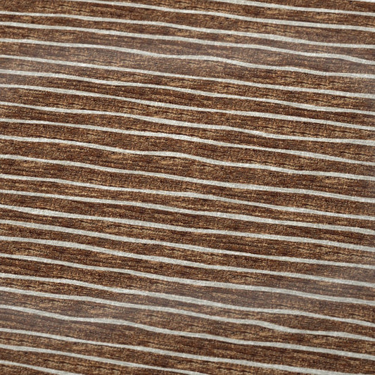 50" X 70" Rust And Beige Striped Polyester Woven Plush Throw Blanket