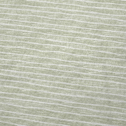 50" X 70" Mint Green And Ivory Striped Microfiber Plush Throw Blanket
