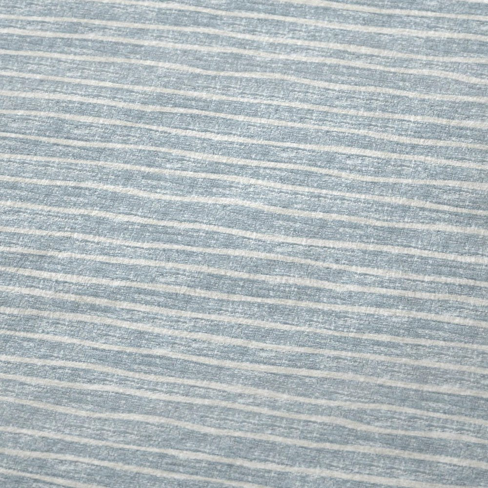 50" X 70" Sky Blue And Ivory Striped Polyester Woven Plush Throw Blanket