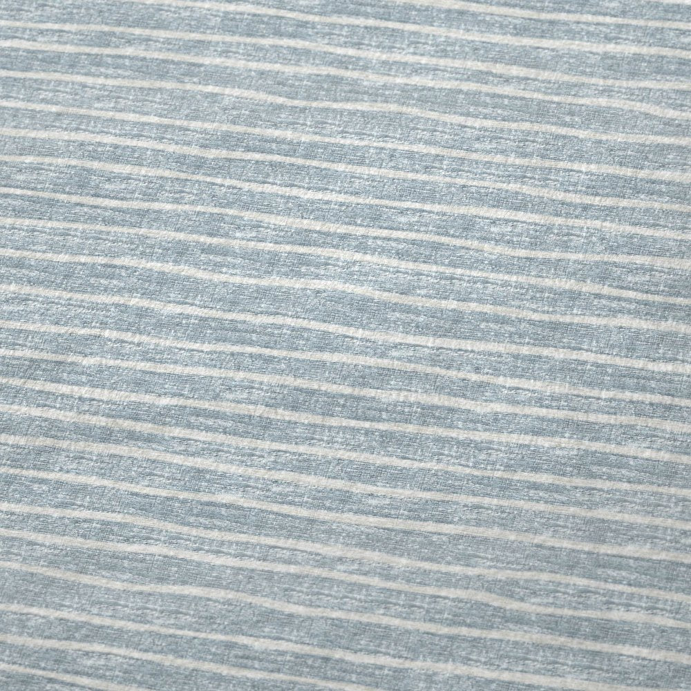 50" X 70" Sky Blue And Ivory Striped Polyester Woven Plush Throw Blanket