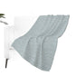 50" X 70" Sky Blue And Ivory Striped Polyester Woven Plush Throw Blanket